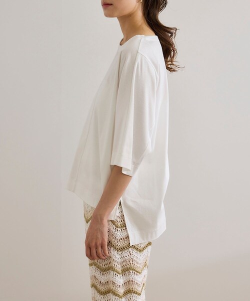 ROPE'(ロペ)の「【洗える・ナノシア加工】スムース半袖 Aラインカットソー(Tシャツ/カットソー・レディース・ブラック/グレー/オフホワイト・F)」の21枚目の写真
