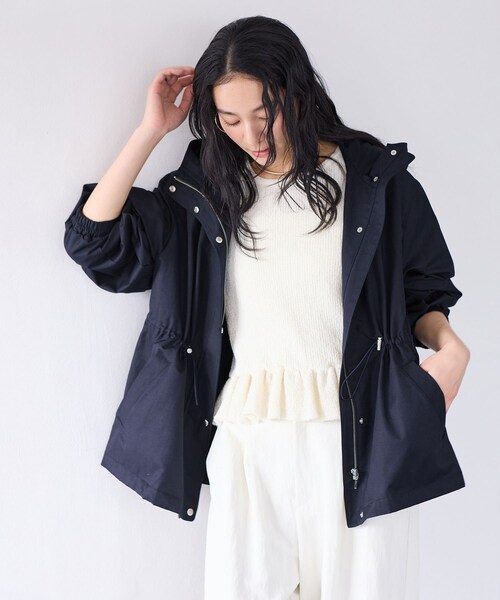 VIS（ビス）の「ウエストマークナイロンジャケット/スプリングマウンテンパーカー（ナイロンジャケット・レディース・オフホワイト/ベージュ/ネイビー/ピンク・F）」の21枚目の写真