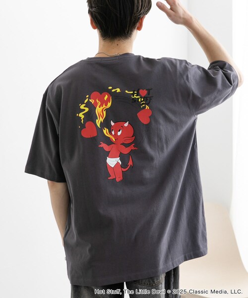 SENSE OF PLACE by URBAN RESEARCH(センスオブプレイスバイアーバンリサーチ)の「『別注』HOT STUFF×SENSE OF PLACE プリントTシャツ A(Tシャツ/カットソー・メンズ・WHITE/CHARCOAL/YELLOW・M/L)」の4枚目の写真