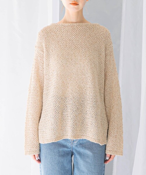 URBAN RESEARCH ROSSO（アーバンリサーチロッソ）の「透かし編みラメニット（ニット/セーター・レディース・beige/mt×turq・FREE）」の16枚目の写真