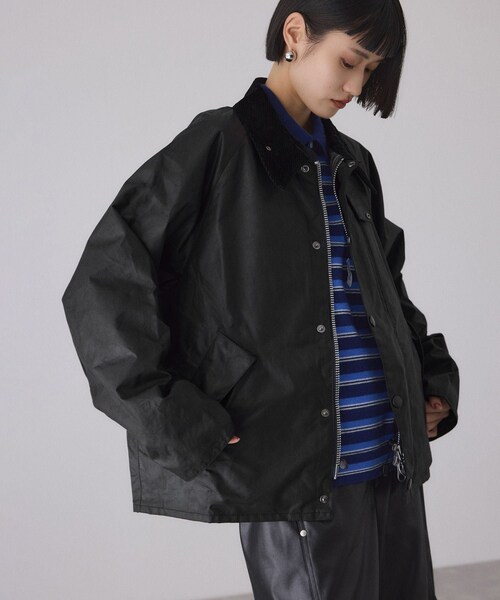 ADAM ET ROPE'（アダムエロペ）の「【J’aDoRe限定】【Barbour（バブアー）】OS TRANSPORT WAX JACKET（その他アウター・レディース・ブラック/カーキ・34/36）」の3枚目の写真