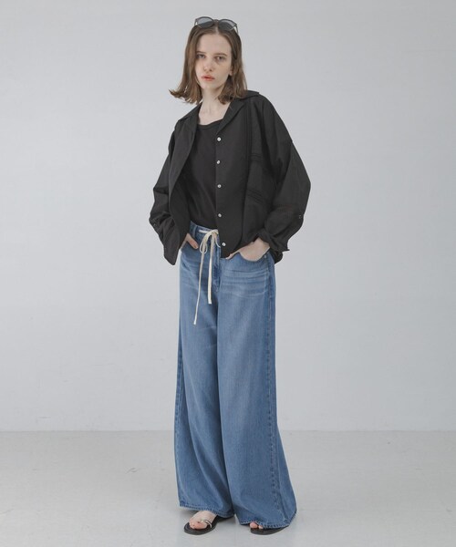 URBAN RESEARCH Sonny Label（アーバンリサーチサニーレーベル）の「ブロッキングレースコットンシャツジャケット（テーラードジャケット・レディース・キナリ/ブラック・Free）」の17枚目の写真