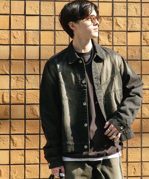 SENSE OF PLACE by URBAN RESEARCH(センスオブプレイスバイアーバンリサーチ)の「『ユニセックス』『セットアップ対応』ヴィンテージライクデニムブルゾン(デニムジャケット・メンズ・D.INDIGO/BLACK・M/L)」の5枚目の写真