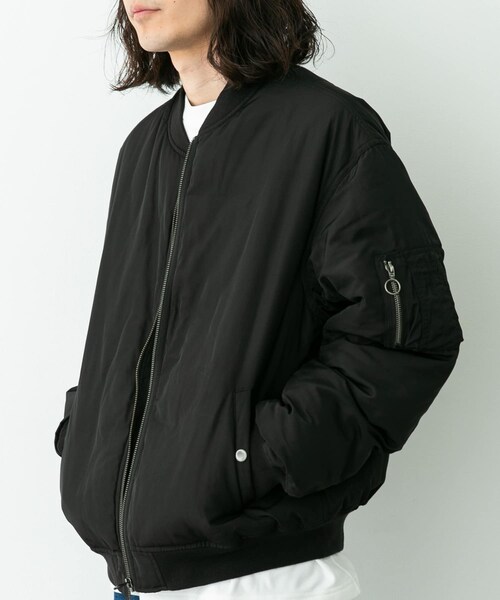 URBAN RESEARCH Sonny Label（アーバンリサーチサニーレーベル）の「FELLEX中綿MA-1ブルゾン（MA-1・メンズ・ブラック/カーキ・M/L/XL）」の6枚目の写真
