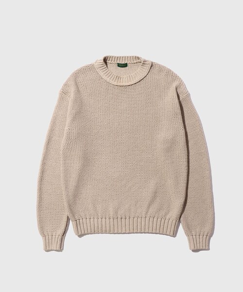 ADAM ET ROPE'（アダムエロペ）の「COTTON LOW GAUGE CREWNECK KNIT（ニット/セーター・メンズ・グレー/レンガ・L/M/S）」の4枚目の写真