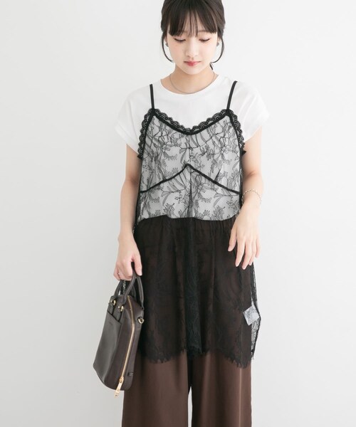 ITEMS URBANRESEARCH(アイテムズ アーバンリサーチ)の「レースキャミソール(キャミソール・レディース・WHT/BLK・Free)」の14枚目の写真