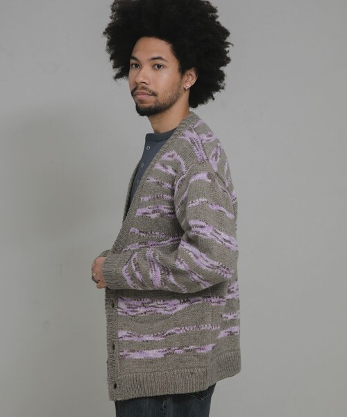 URBAN RESEARCH Sonny Label（アーバンリサーチサニーレーベル）の「ウール混スペースダイニットカーディガン（カーディガン/ボレロ・メンズ・ブラック/ネイビー/ベージュ・M/L）」の15枚目の写真