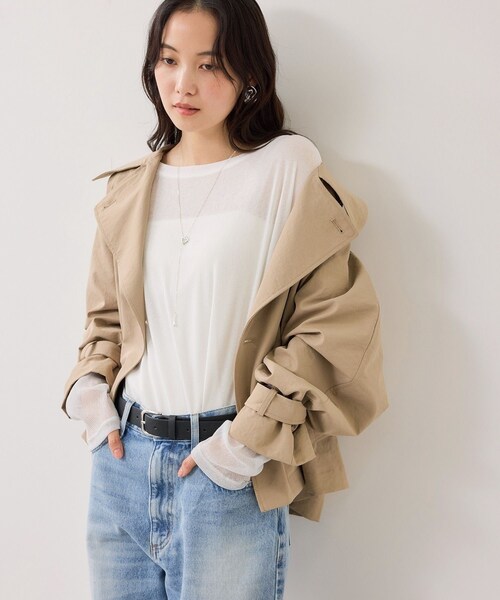 VIS（ビス）の「ラメメッシュスリーブ切り替えシアーロンT（Tシャツ/カットソー・レディース・ブラック/ライトグレー/ホワイト/ピンク・F）」の22枚目の写真