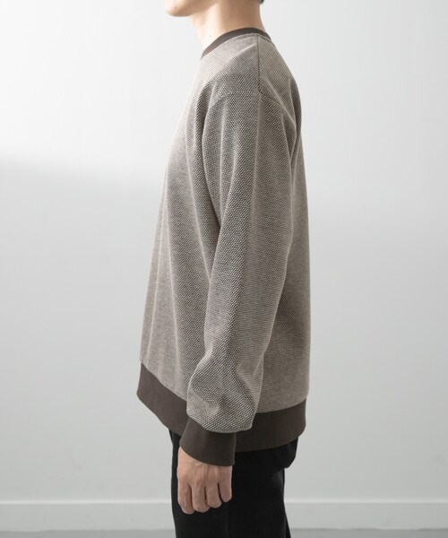 ITEMS URBANRESEARCH（アイテムズ アーバンリサーチ）の「バーズアイ ジャカード スウェット（スウェット・メンズ・BEG/D.BRN/NVY・M/L）」の12枚目の写真