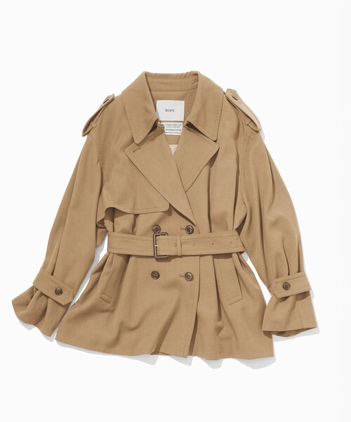 ROPE'(ロペ)の「【MANTECO(マンテコ)】テンセルウールミドル丈トレンチコート(トレンチコート・レディース・ベージュ・F)」の2枚目の写真