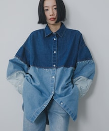 KBF | パッチワークBIGデニムシャツ(シャツ/ブラウス)
