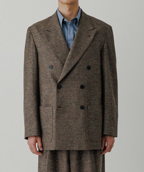 ADAM ET ROPE'(アダムエロペ)の「ハードクロス ダブルブレストジャケット / セットアップ対応(テーラードジャケット・メンズ・ブラック/ダークブラウン系・L/M)」の17枚目の写真