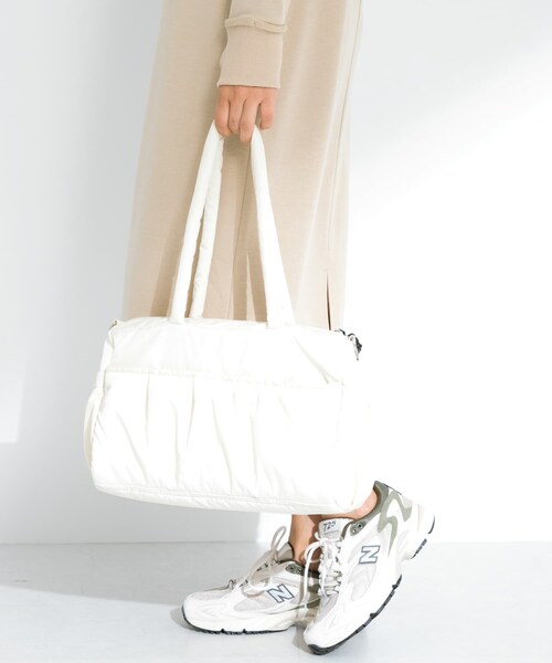 URBAN RESEARCH Sonny Label（アーバンリサーチサニーレーベル）の「SLAB　2wayPuffBostonBag（ボストンバッグ・レディース・ミント/オフ/ブラック・one）」の6枚目の写真