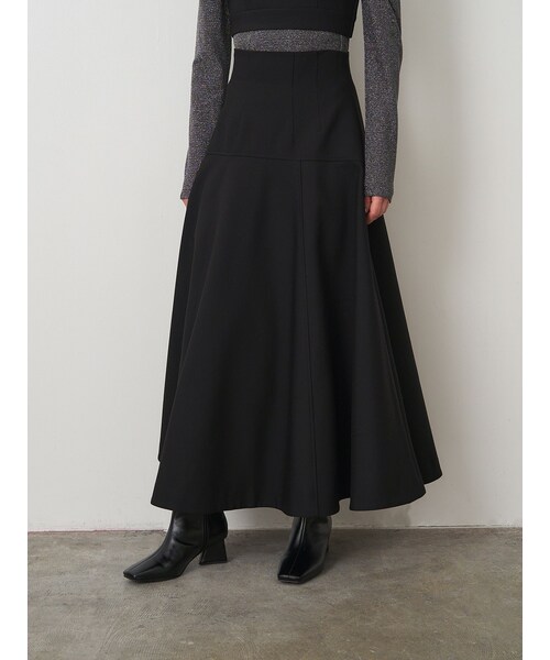 ELENDEEK（エレンディーク）の「HIGH WAIST FLARE SK（スカート・レディース・グレー/チャコールグレー/ブラック/ミックス・01/02）」の6枚目の写真