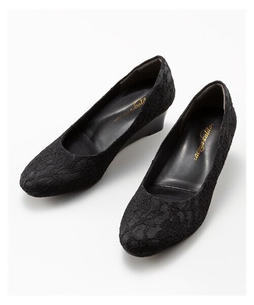 nissen（ニッセン）の「ラウンドトゥウェッジヒールパンプス（パンプス・メンズ・黒(スムース)/グレージュ(スエード調)/チェック/ブラウン(クロコ調)/黒(レース)/グレーヘンプ/黒(スエード調)/ツイード調/黒(生地)・21.0cm/22.0cm/22.5cm/23.0cm/23.5cm/24.0cm/24.5cm/25.0cm/25.5cm/26.0cm/27.0cm）」の3枚目の写真