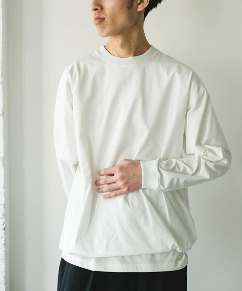 URBAN RESEARCH DOORS（アーバンリサーチドアーズ）の「『吸水速乾/接触冷感/イージーケア』クイックドライ ドロストロングスリーブTシャツ（Tシャツ/カットソー・メンズ・WHITE/GRAY/NVYxGRY/CHARCOAL・M/L）」の8枚目の写真