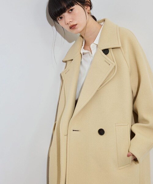 ADAM ET ROPE'(アダムエロペ)の「【定番】ウールボンディングラグランロングコート(ステンカラーコート・レディース・ブラック/ダークブラウン/ブラウン/キャメル/ベージュ・36/38)」の21枚目の写真