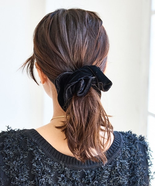 VIS（ビス）の「スクエアベロアシュシュ（シュシュ・レディース・ブラック/ダークブラウン・F）」の10枚目の写真