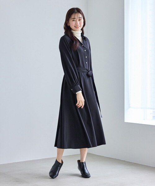 ROPE' PICNIC（ロペピクニック）の「リボンシャツワンピース（シャツワンピース・レディース・ベージュ/ネイビー・L/M/S）」の18枚目の写真