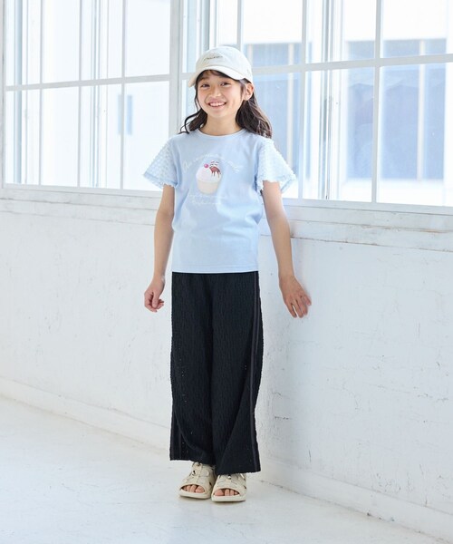 ROPE' PICNIC(ロペピクニック)の「【KIDS/キッズ】アイスプリント袖ジャガードトップス(Tシャツ/カットソー・キッズ・オフホワイト/サックス・120/130/140)」の12枚目の写真