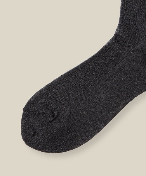 ROPE'（ロペ）の「ラメシアーソックス（ソックス/靴下・レディース・ブラック/ホワイト/ベージュ系・F）」の7枚目の写真