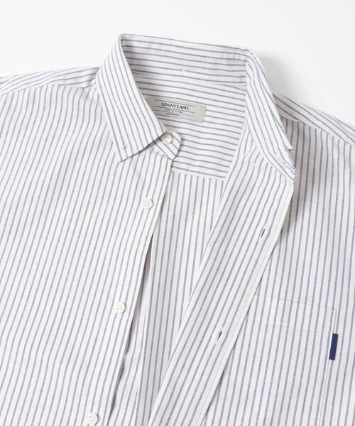 URBAN RESEARCH Sonny Label（アーバンリサーチサニーレーベル）の「抗菌オックスボタンダウンオーバーシャツ（シャツ/ブラウス・メンズ・オフ/サックス/オフストライプ・M/L/XL）」の13枚目の写真