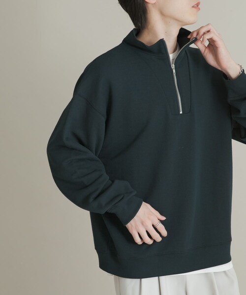 SENSE OF PLACE by URBAN RESEARCH（センスオブプレイスバイアーバンリサーチ）の「『一部WEB限定カラー』ハーフジップロングスリーブスウェット（スウェット・メンズ・BLACK/GRAY/NAVY/GREEN/L.BLUE・M/L）」の5枚目の写真