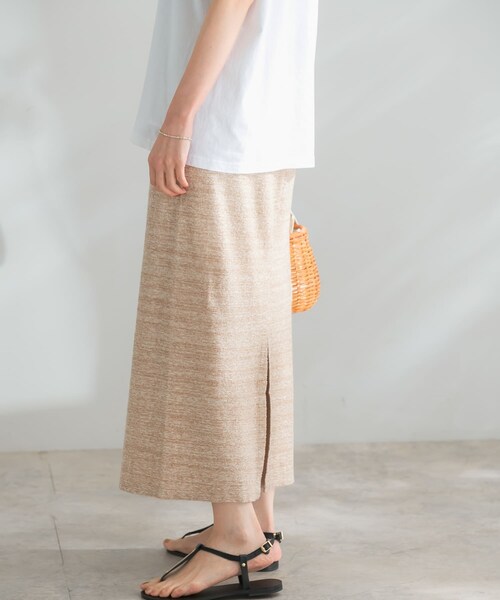 URBAN RESEARCH ROSSO（アーバンリサーチロッソ）の「ランダムパイルスリットスカート（スカート・レディース・MIX BLUE/MIX BEIGE/NAVY・FREE）」の7枚目の写真