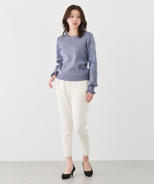 Jayro(ジャイロ)の「袖レースニットプルオーバー(ニット/セーター・レディース・ブラック/ホワイト/ネイビー/ブルー系・F)」の18枚目の写真