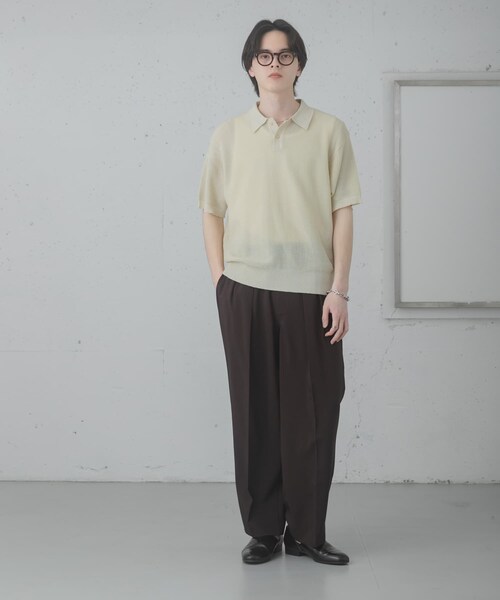 SENSE OF PLACE by URBAN RESEARCH(センスオブプレイスバイアーバンリサーチ)の「『ユニセックス/洗濯可』エアリーメランジニットポロシャツ(ニット/セーター・メンズ・IVORY/BLACK/CHARCOAL/MOCHA/NAVY・M/L)」の21枚目の写真