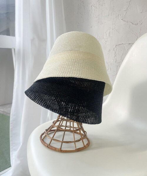 URBAN RESEARCH DOORS(アーバンリサーチドアーズ)の「ペーパーサーモベルハット(ハット・レディース・IVORY/BLACK・-)」の4枚目の写真