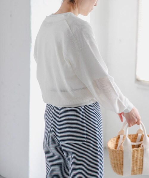 URBAN RESEARCH DOORS（アーバンリサーチドアーズ）の「FORK&SPOON　ペーパーニットカーディガン（カーディガン/ボレロ・レディース・IVORY/BROWN/BLUE・1）」の6枚目の写真
