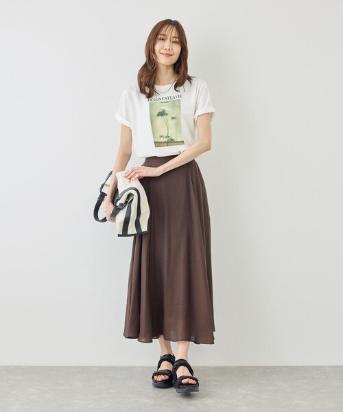 ROPE' PICNIC(ロペピクニック)の「ボリュームサーキュラースカート(スカート・レディース・キナリ系/ダークブラウン/サックス・F)」の16枚目の写真
