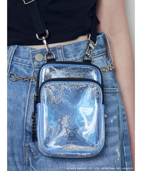 EMODA（エモダ）の「【メロクロコラボ】GLITTER MINI POCKET BAG（ショルダーバッグ・レディース・ピンク/ブルー・F）」の7枚目の写真