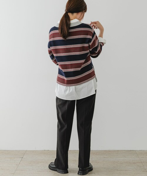 URBAN RESEARCH ROSSO（アーバンリサーチロッソ）の「F by ROSSO　ラガーニットプルオーバー（ニット/セーター・レディース・GRAY BD/NAVY BD/BLACK・Free）」の18枚目の写真