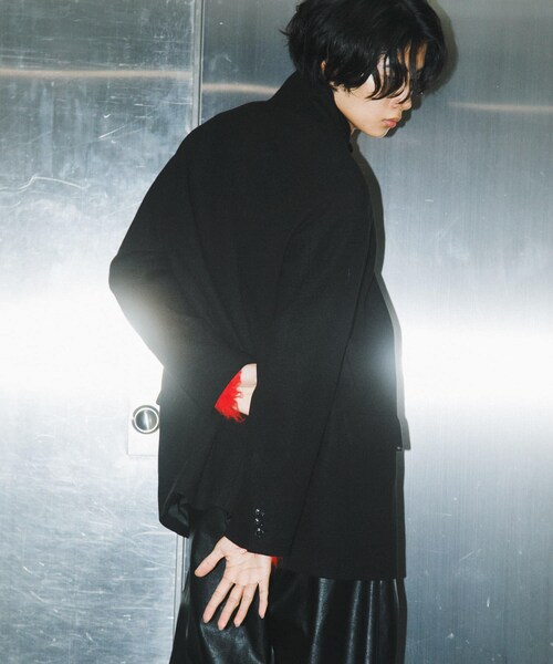 SENSE OF PLACE by URBAN RESEARCH（センスオブプレイスバイアーバンリサーチ）の「ルーズミドルジャケット（テーラードジャケット・メンズ・BLACK/CHARCOAL/GREIGE・M/L）」の8枚目の写真