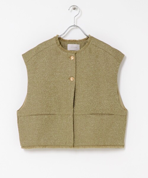 URBAN RESEARCH ROSSO（アーバンリサーチロッソ）の「CHIGNON　ツイードショートベスト（ベスト・レディース・CAMEL/BLACK・Free）」の19枚目の写真