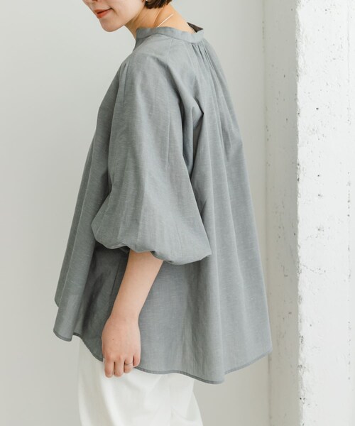 URBAN RESEARCH ROSSO（アーバンリサーチロッソ）の「『UR TECH』F by ROSSO　イージーリネンボリュームブラウス（シャツ/ブラウス・レディース・PINK/GRAY/MINT/NAVY/BLUE ST・FREE）」の9枚目の写真