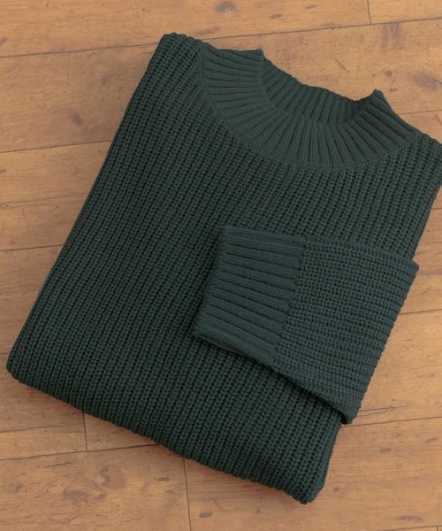 ITEMS URBANRESEARCH（アイテムズ アーバンリサーチ）の「マシンウォッシャブル 片畦モックネックニット（ニット/セーター・メンズ・IVO/CML/GRN/BLU/BLK・M/L）」の3枚目の写真