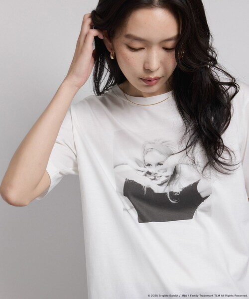 ROPE'（ロペ）の「【Brigitte Bardot×ROPE'・コラボ】プリント半袖T-shirt【洗える・洗濯耐久性・接触冷感】（Tシャツ/カットソー・レディース・ホワイト/ホワイト系・F）」の10枚目の写真