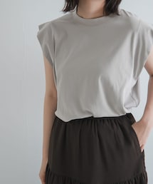 T/Cプレーティング天竺フリルTシャツ