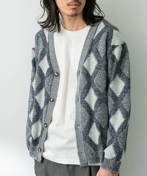 URBAN RESEARCH Sonny Label（アーバンリサーチサニーレーベル）の「ジャガードVネックニットカーディガン（カーディガン/ボレロ・メンズ・ボルドー/オフ/グリーン・M/L）」の19枚目の写真