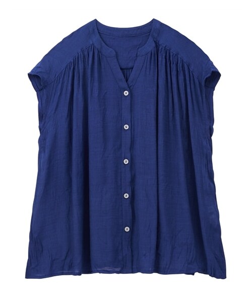 nissen（ニッセン）の「小さいサイズ　楊柳フレンチスリーブブラウス　低身長さん・小柄女性（シャツ/ブラウス・レディース・黒/グレー/ベージュ/ロイヤルブルー・PSS・PS/PM・PL）」の8枚目の写真