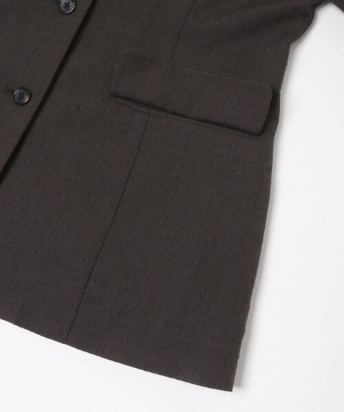 URBAN RESEARCH（アーバンリサーチ）の「new basic　WOOL LINEN SILK JACKET（ノーカラージャケット・レディース・BROWN・36/38）」の4枚目の写真