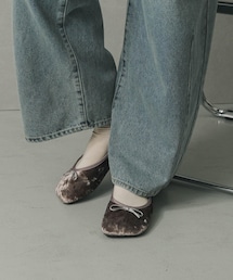 SENSE OF PLACE by URBAN RESEARCH | ベロアスクエアフラットシューズ(バレエシューズ)