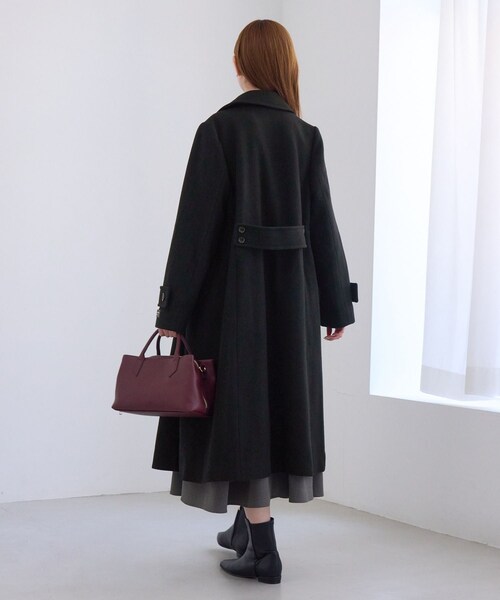 ROPE' PICNIC(ロペピクニック)の「JAPAN FABRIC ダブルチェスターロング丈ウールコート(チェスターコート・レディース・ブラック/グレー/ベージュ系/ラベンダー・F)」の9枚目の写真