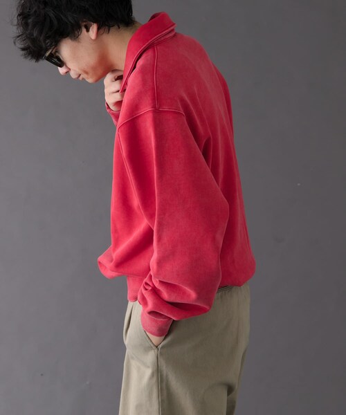 URBAN RESEARCH DOORS（アーバンリサーチドアーズ）の「FORK&SPOON　サンブリーチハーフジップスウェット（スウェット・メンズ・RED/NAVY・4/5）」の20枚目の写真