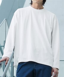 nissen | オーバーサイズきれいめ衿高長袖Tシャツ　ジャケットの下に着るTシャツ【大きいサイズ有】(Tシャツ/カットソー)