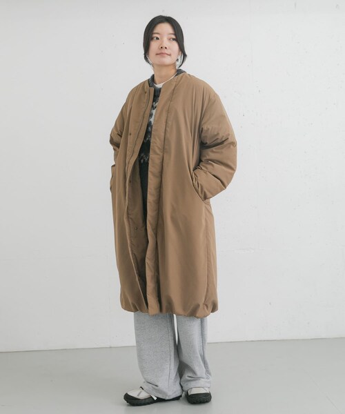 EKAL（エカル）の「『UR TECH』中綿 ノーカラーコート（その他アウター・レディース・ダークブラウン/モカ/チャコール・one）」の21枚目の写真