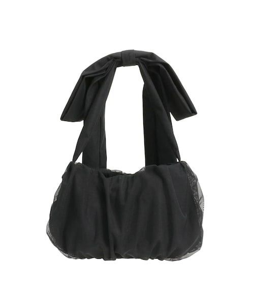 LAGUNAMOON（ラグナムーン）の「メッシュリボンバッグ（ショルダーバッグ・レディース・ブラック・F）」の3枚目の写真